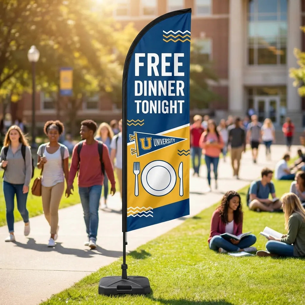 Free College Student Dinner Tonight Church Feather Flag