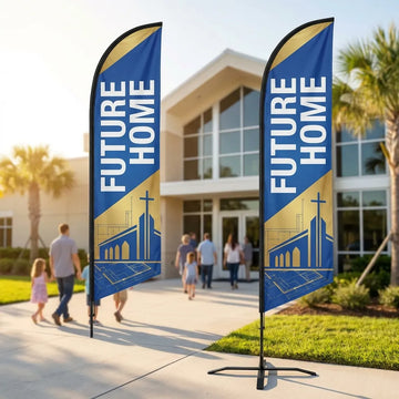 Future Home Of Our New Church Feather Flag