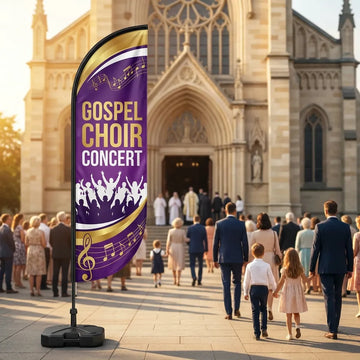 Gospel Choir Concert Event Church Feather Flag