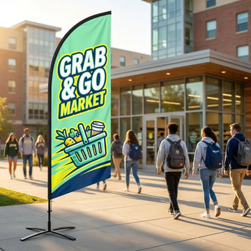 Grab And Go Market Dining Services Feather Flag