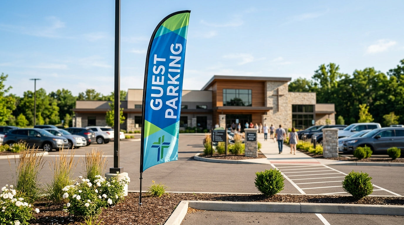 Guest Parking Church Feather Flag