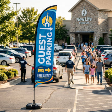 Guest Parking Feather Flag for Churches