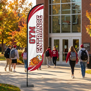 Gymnasium Main Entrance Basketball Volleyball Feather Flag