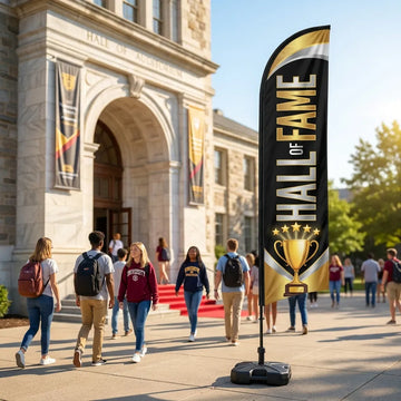 Hall Of Fame Induction Ceremony Campus Feather Flag