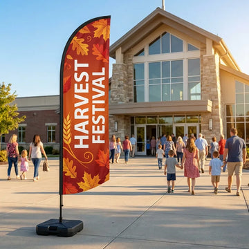 Harvest Festival Family Night Church Feather Flag