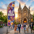 He Is Risen Easter - Feather Flag