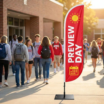 High School Campus Preview Day Event Feather Flag