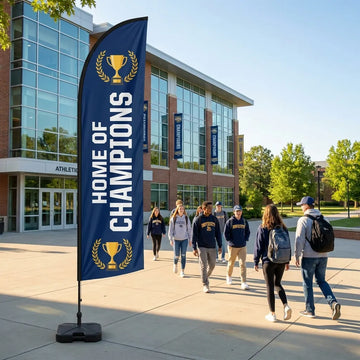 Home Of Champions Athletic Department School Feather Flag