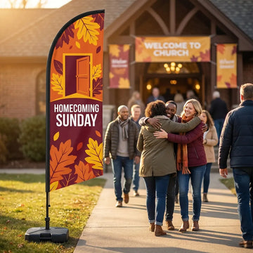 Homecoming Sunday Celebration Church Feather Flag