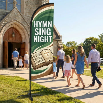 Hymn Sing Night Fellowship Church Feather Flag