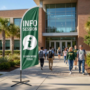 Information Session Meets Here Admissions Feather Flag