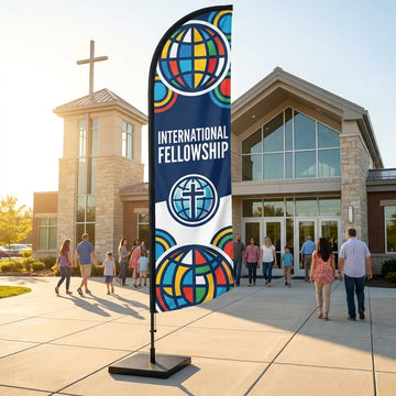 International Fellowship Sunday Church Feather Flag