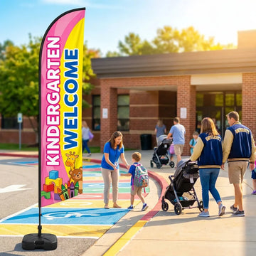Kindergarten & Pre-K First Day Welcome Feather Flag