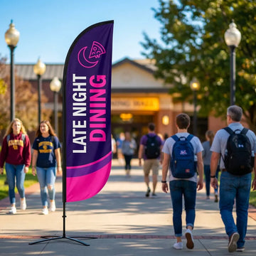Late Night Campus Dining Entrance Feather Flag
