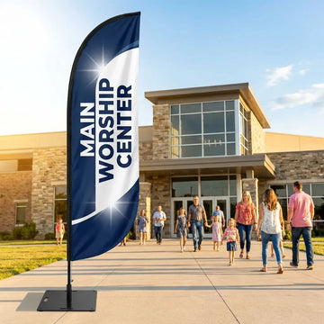 Main Worship Center Sanctuary Church Feather Flag