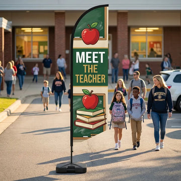 Meet The Teacher Night Entrance School Feather Flag