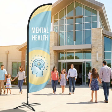 Mental Health & Faith Support Church Feather Flag