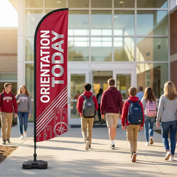 Middle School Welcome Back Orientation Feather Flag