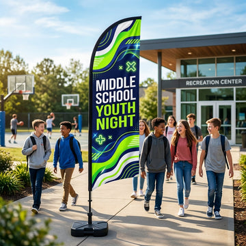 Middle School Youth Night Church Feather Flag