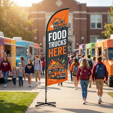 Mobile Food Trucks & Campus Eats Directional Feather Flag