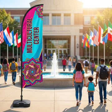 Multicultural Student Center Welcome Feather Flag