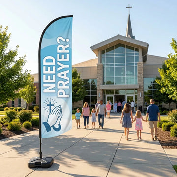 Need Prayer? Drive-Thru Prayer Church Feather Flag