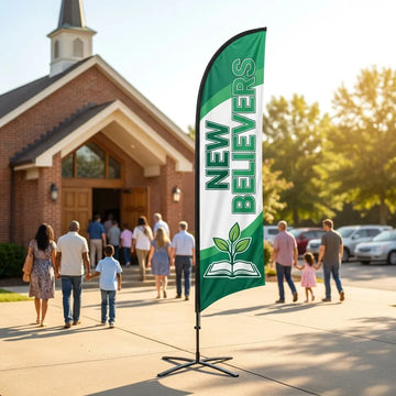 New Believers Class Starts Here Church Feather Flag