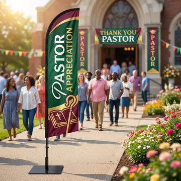 Pastor Appreciation Sunday Church Feather Flag