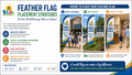 Infographic explaining placement strategies for Family Church Experience feather flag