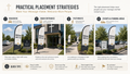 Modern Worship With Us church feather flag placement infographic