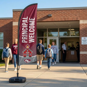Principal Welcome Station Main Entrance School Feather Flag