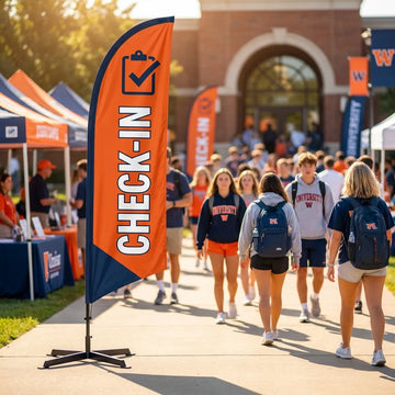 Prospective Student Check-In Tent Campus Feather Flag