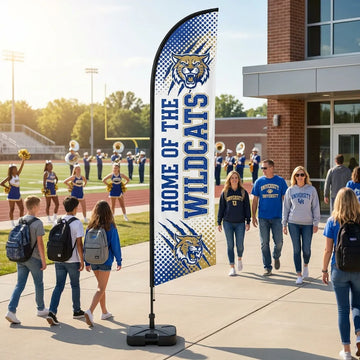 Proud Home Of The Wildcats Mascot School Feather Flag