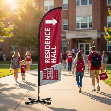 Residence Hall Student Housing Directional Feather Flag