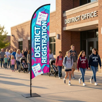 School District Registration & Enrollment Feather Flag