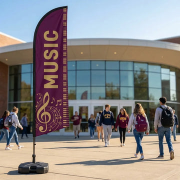 School of Music Concert Hall Entrance Feather Flag