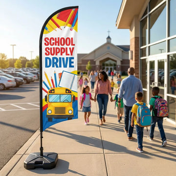 School Supply Drive Drop-Off Church Feather Flag