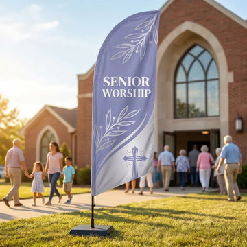 Senior Living & Assisted Worship Church Feather Flag