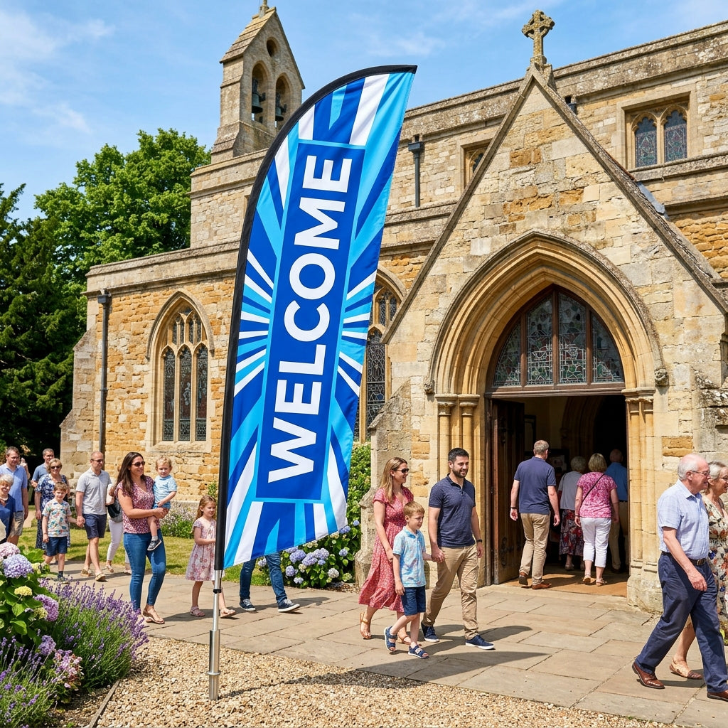 Welcome To Our Church - Feather Flag