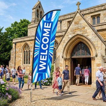Welcome To Our Church - Feather Flag