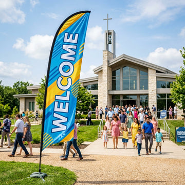 Welcome To Our Church - Feather Flag