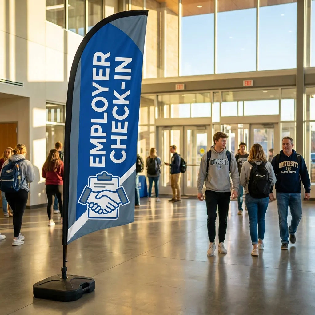 Student Employer Check-In Career Services Feather Flag