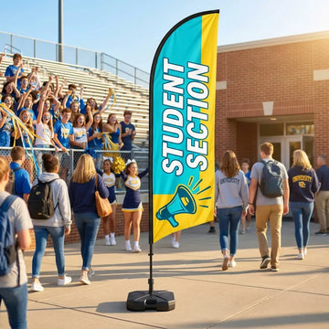 Student Fan Section Go Team Athletics Feather Flag
