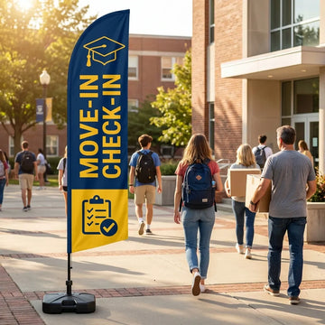 Student Move-In Check-In Station Residence Life Feather Flag