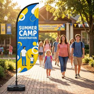 Student Summer Camp Registration Church Feather Flag