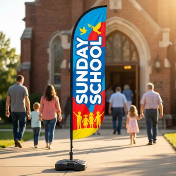 Sunday School For All Ages Church Feather Flag