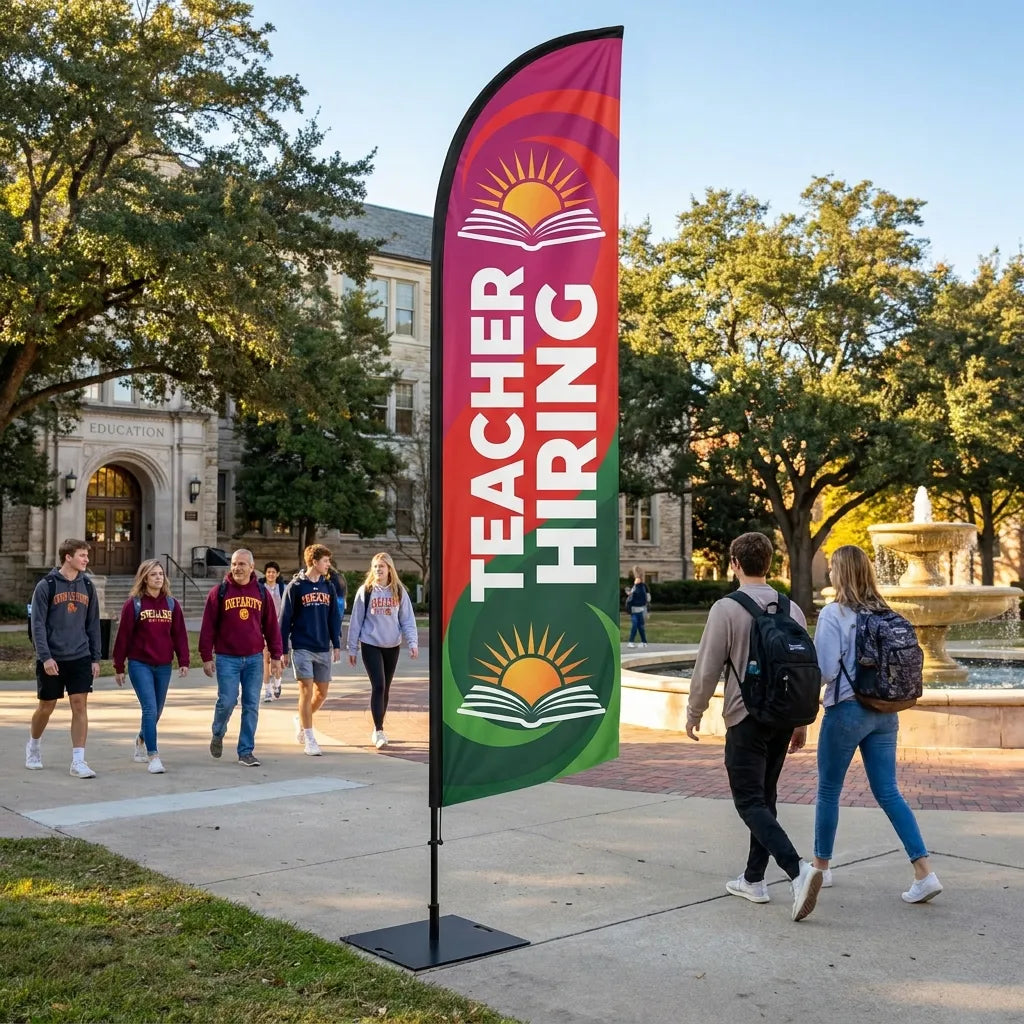 Teacher & Education Hiring Fair Location Feather Flag