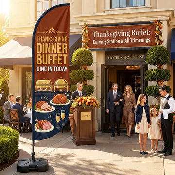 Thanksgiving Dinner Buffet Dine In Today Feather Flag