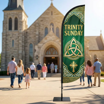 Trinity Sunday Worship Service Church Feather Flag