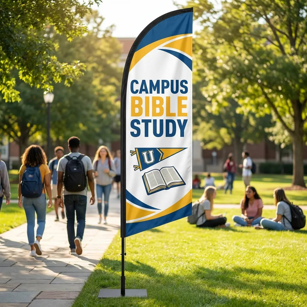 University Campus Bible Study Church Feather Flag